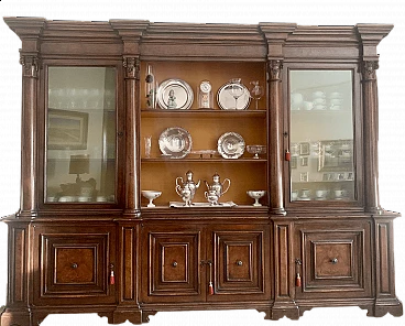 Wooden sideboard with display case, 1940s