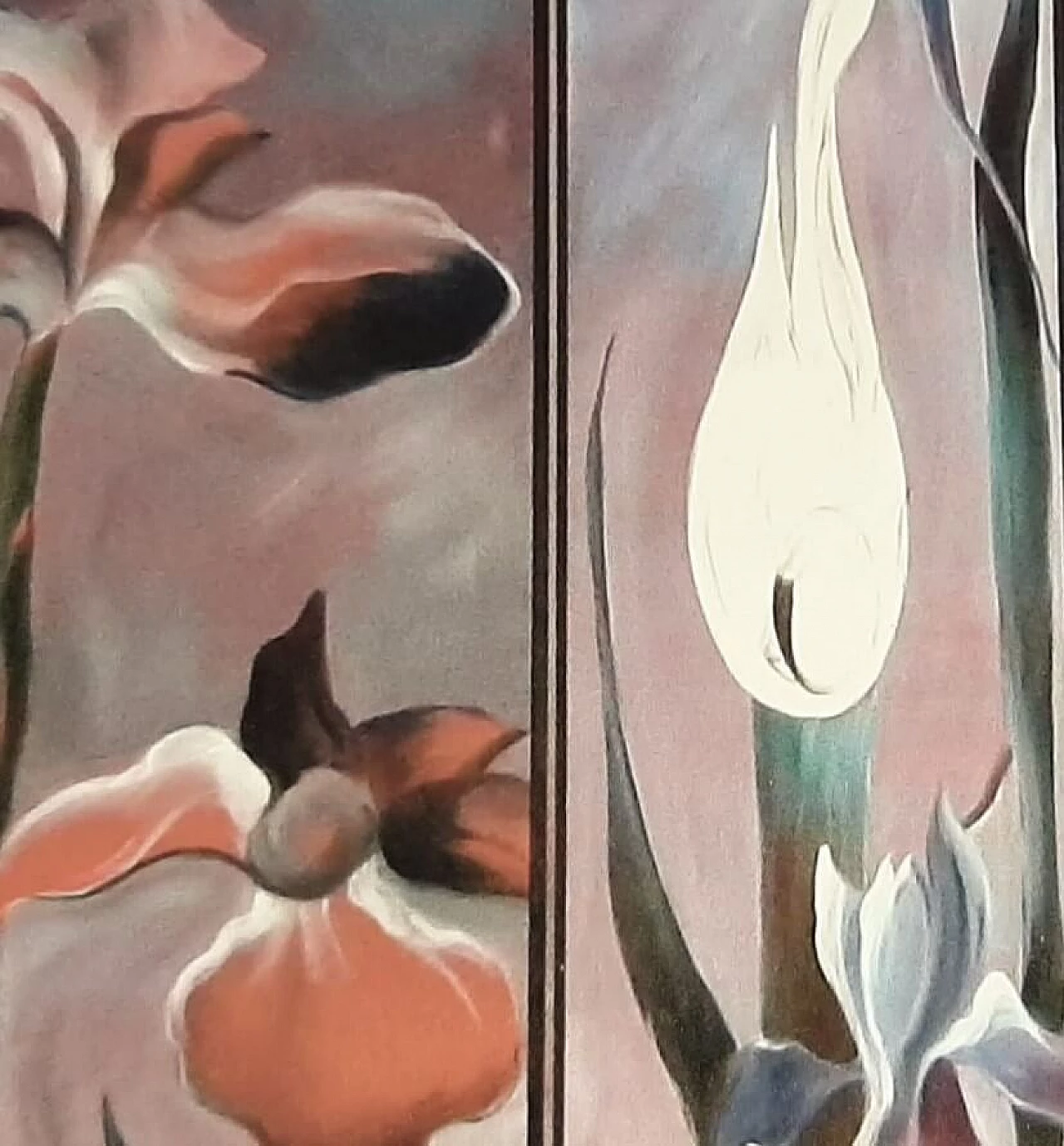 Three-panel screen with irises 3