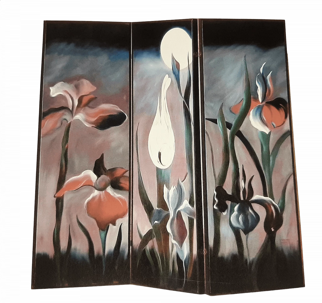 Three-panel screen with irises 4