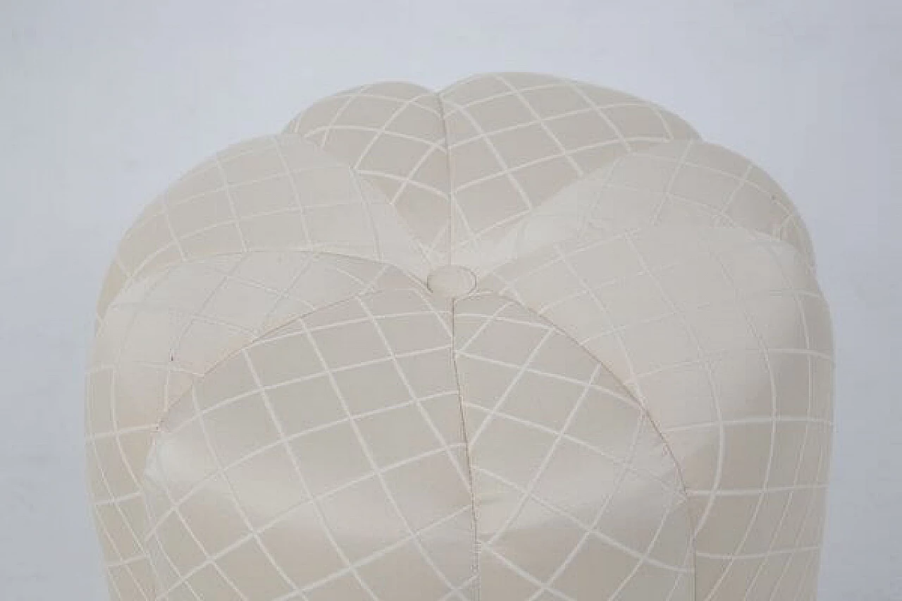 Pair of white poufs by Alain Delon for Maison Jansen, 1970s 2