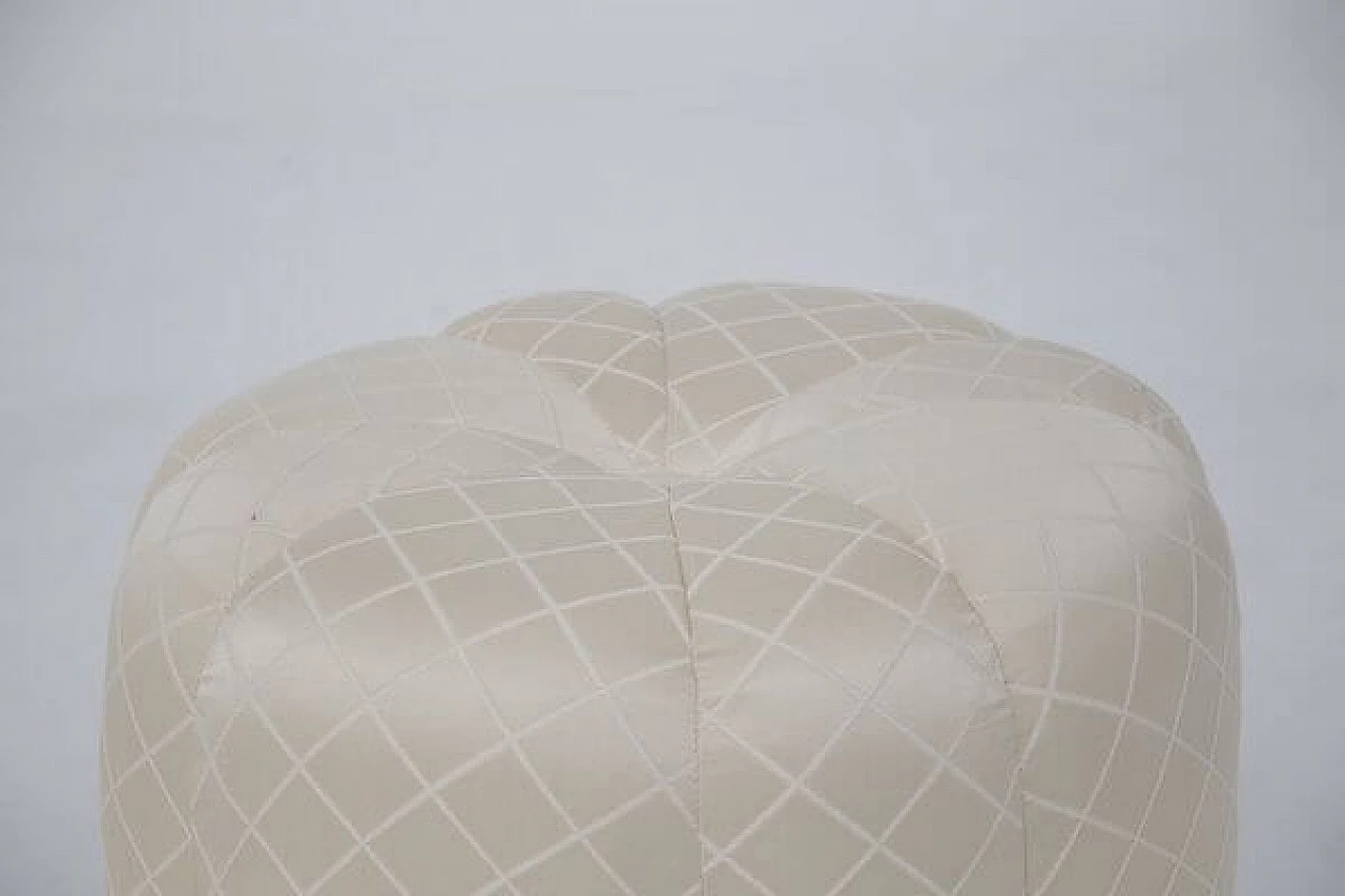 Pair of white poufs by Alain Delon for Maison Jansen, 1970s 4