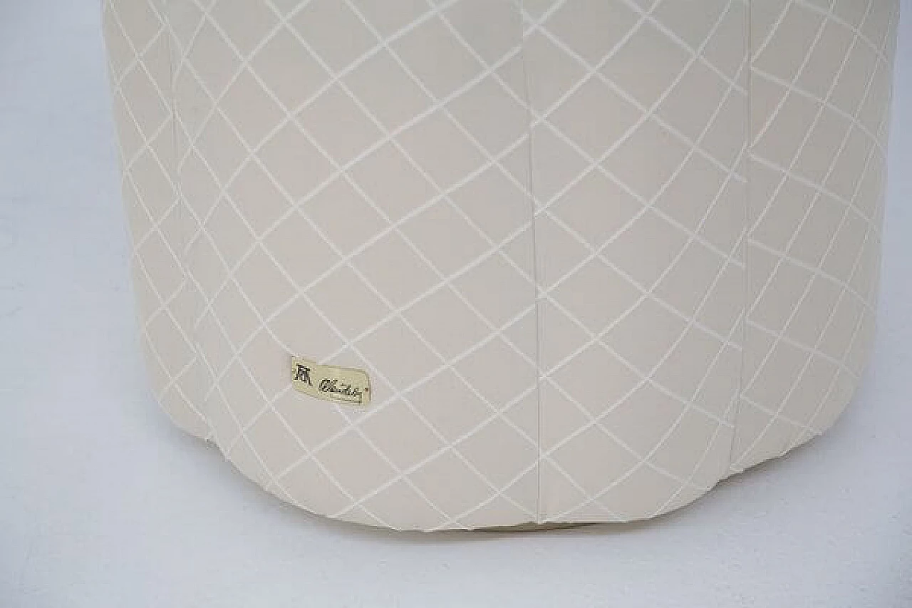 Pair of white poufs by Alain Delon for Maison Jansen, 1970s 5