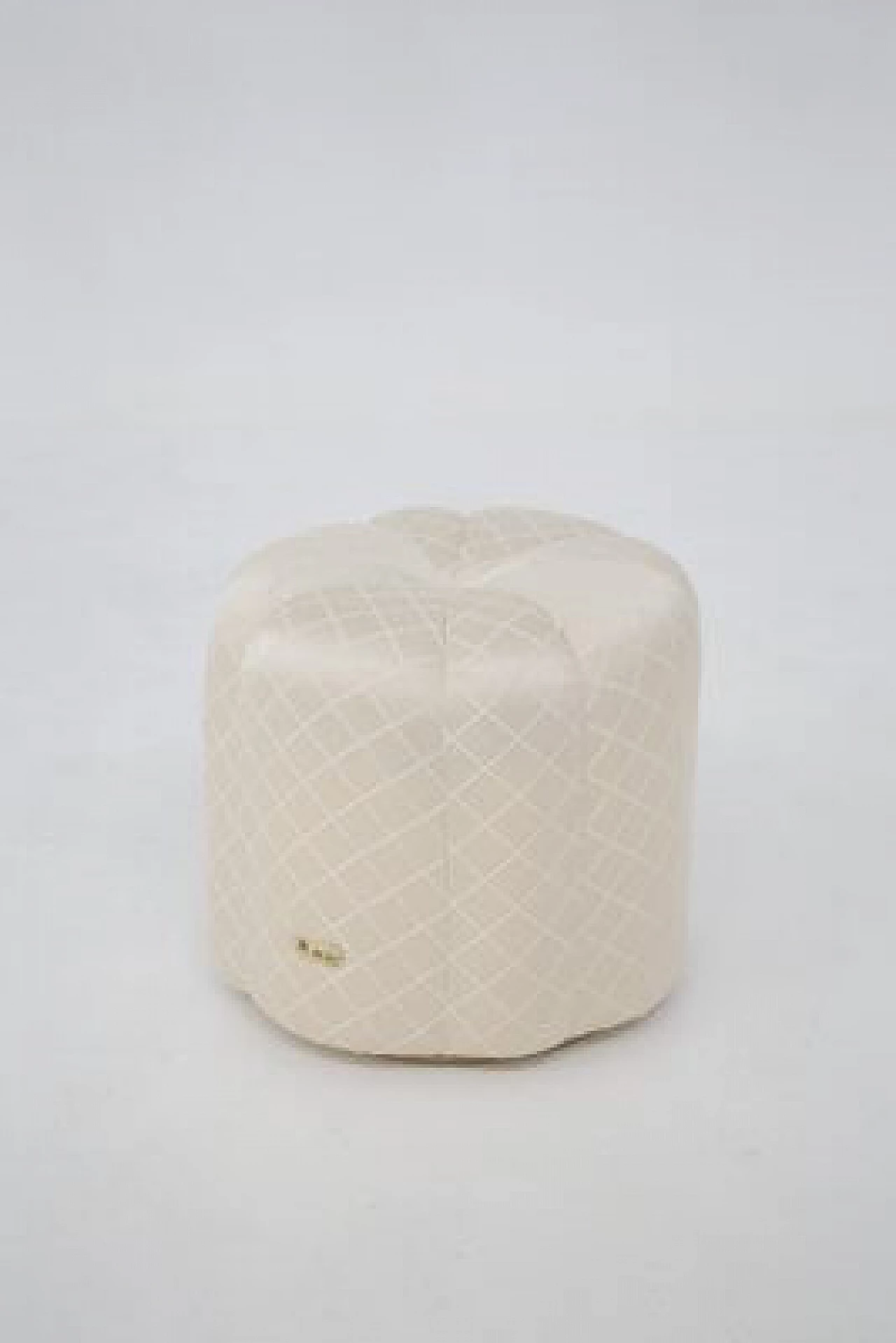 Pair of white poufs by Alain Delon for Maison Jansen, 1970s 6