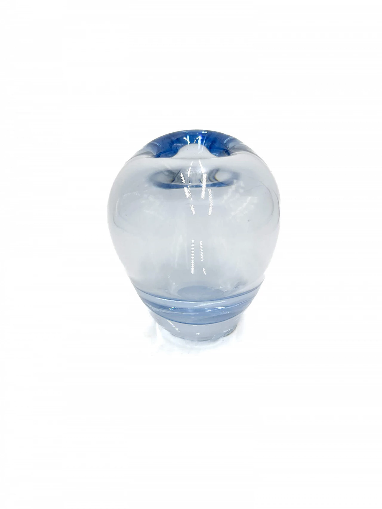 Blue glass heart vase by Per Lutken for Holmegaard, 1960s 3