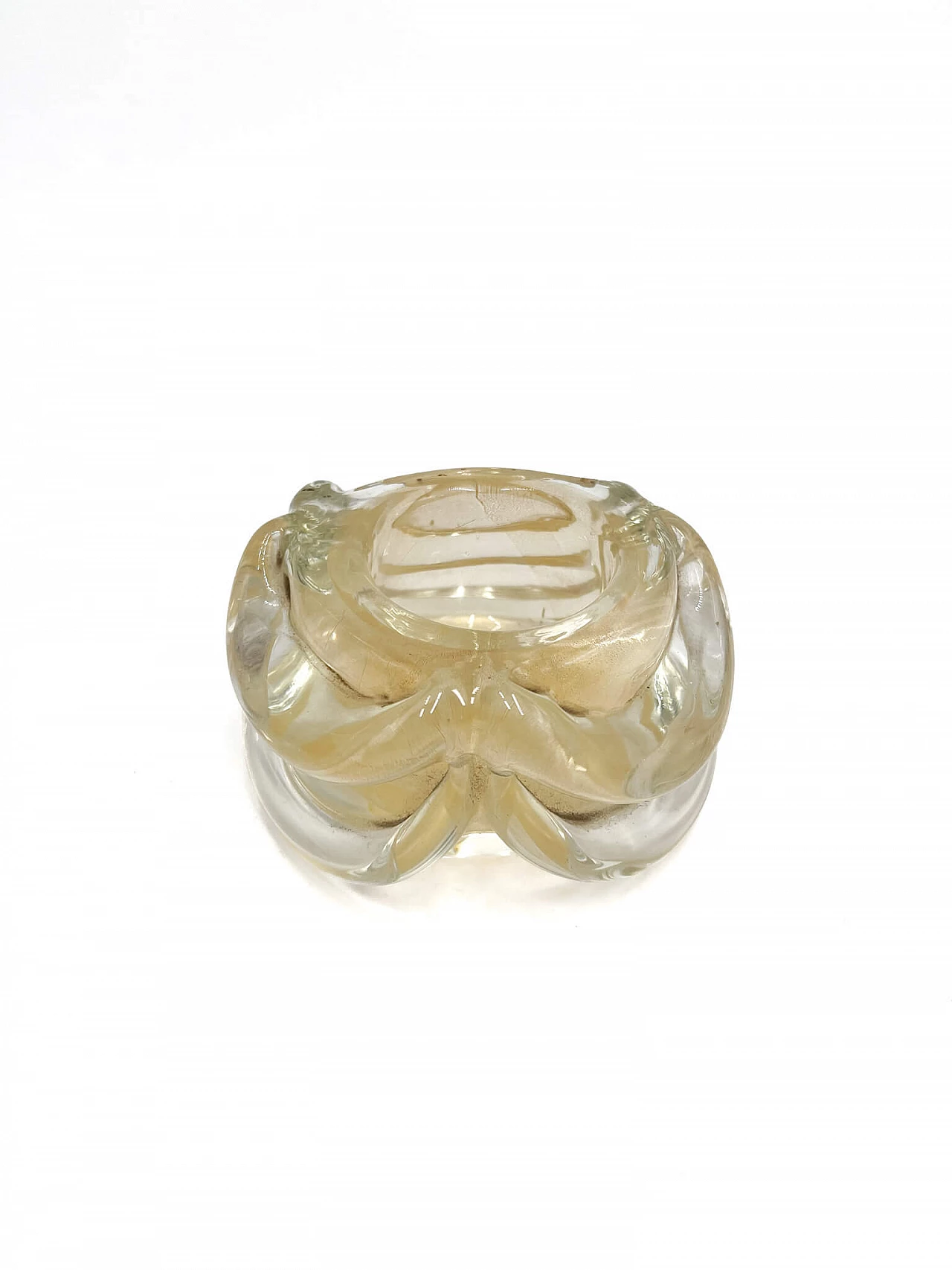 Golden Murano glass ashtray by Cenedese, 1960s 1