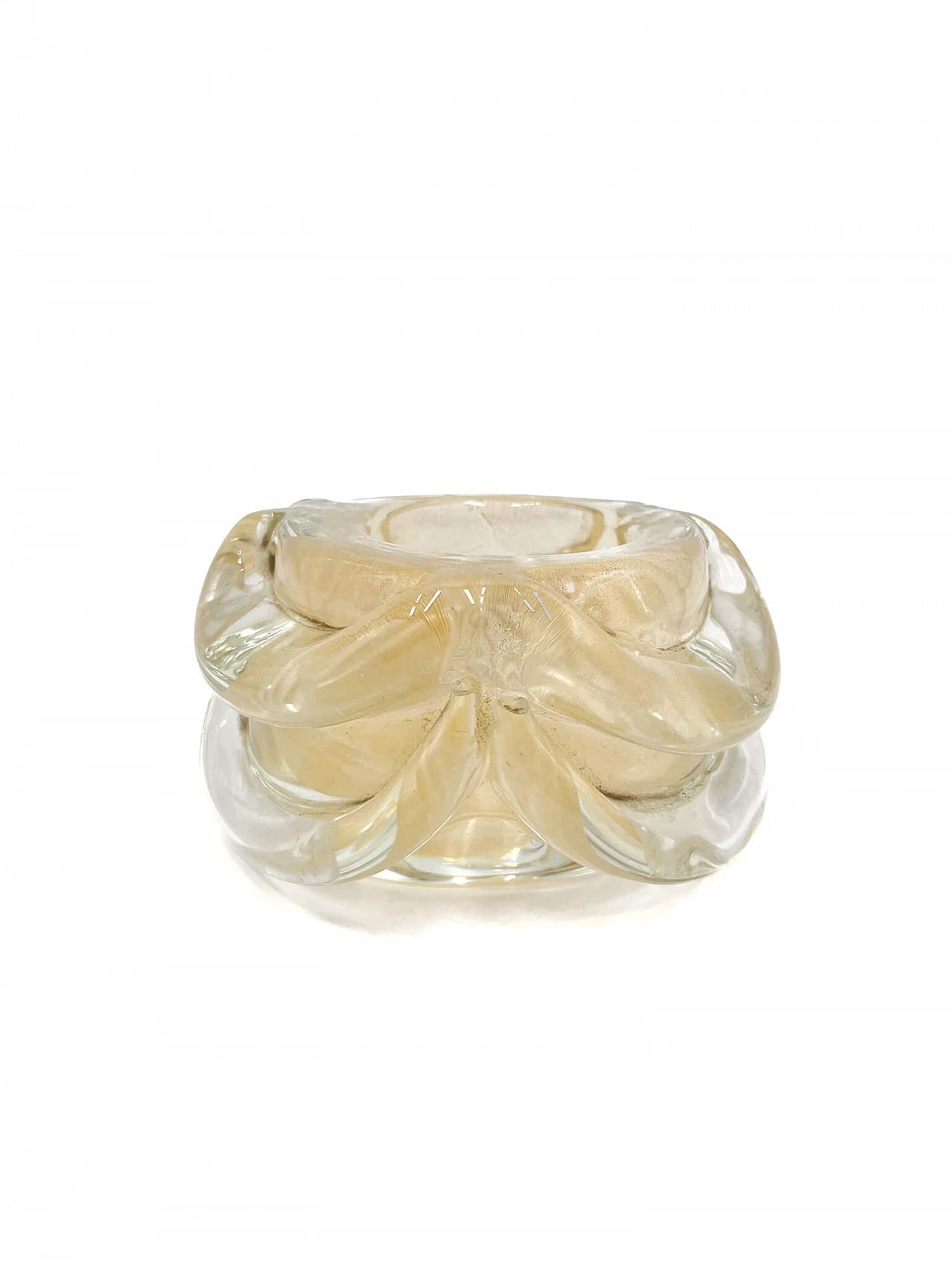 Golden Murano glass ashtray by Cenedese, 1960s 6