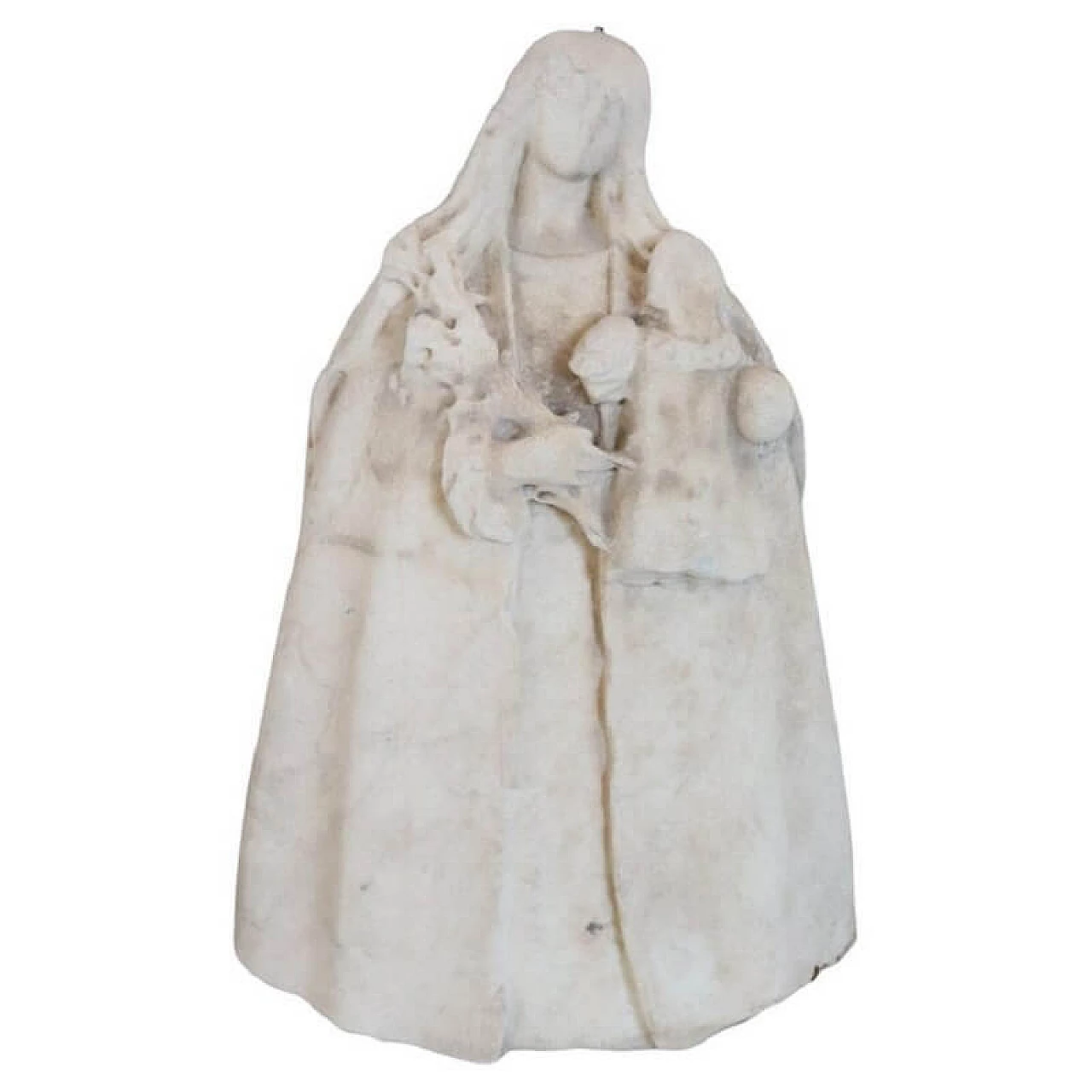 Sculpture of Madonna and Child in white marble, '500 1