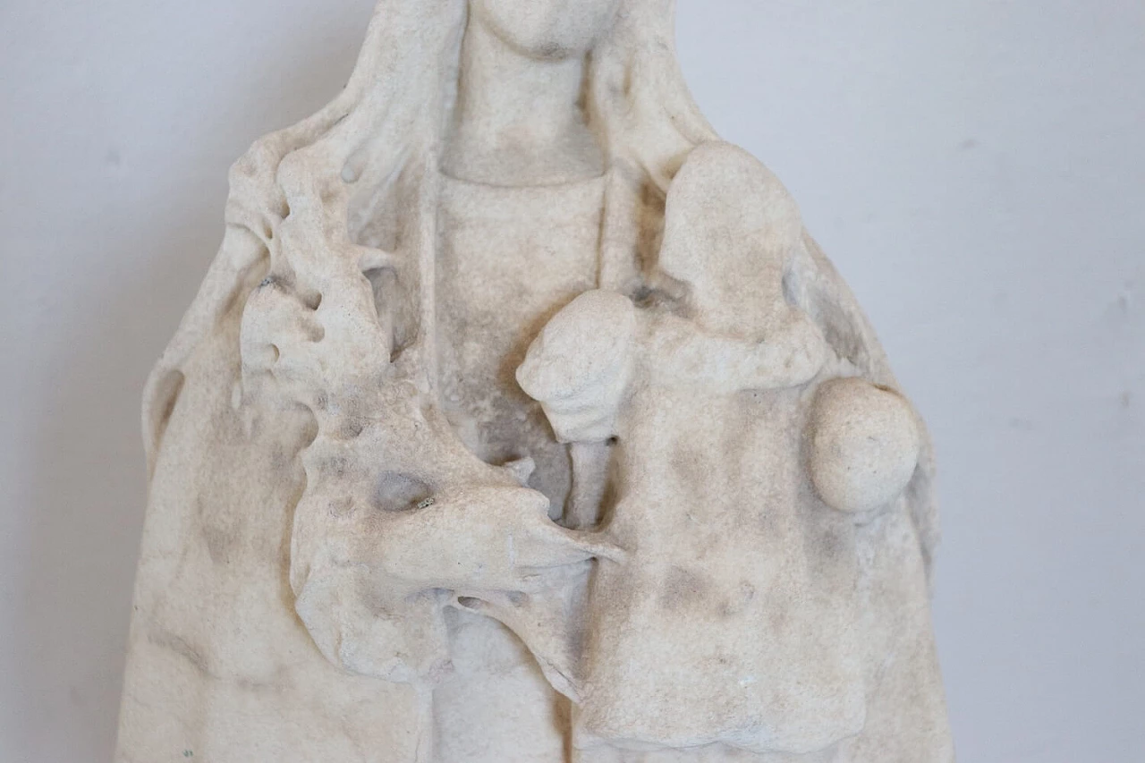 Sculpture of Madonna and Child in white marble, '500 3