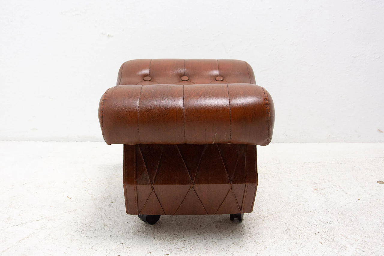 Leatherette stool with storage compartment, 1980s 6