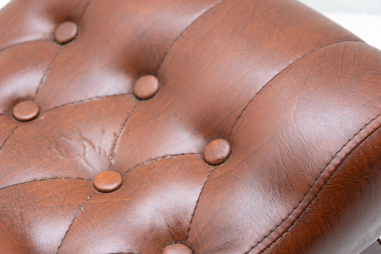 Leatherette stool with storage compartment, 1980s 9