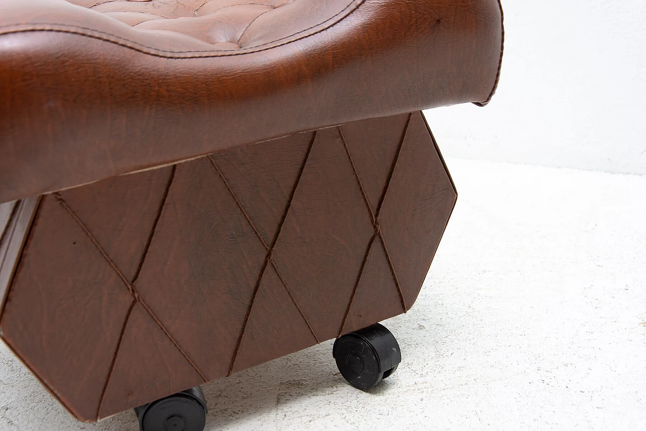 Leatherette stool with storage compartment, 1980s 10