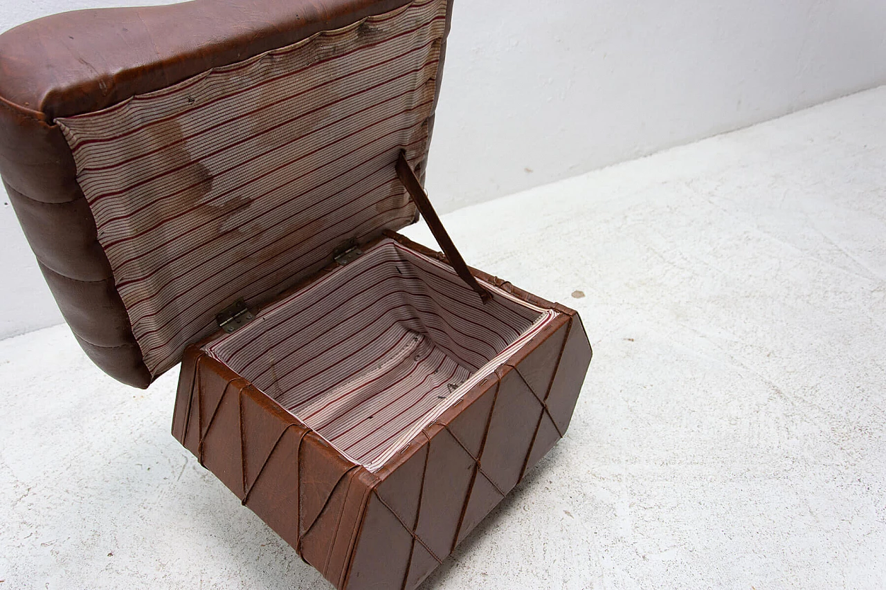 Leatherette stool with storage compartment, 1980s 11