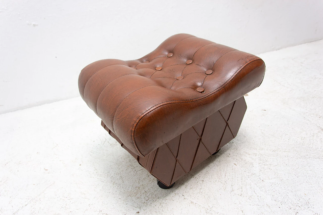 Leatherette stool with storage compartment, 1980s 12