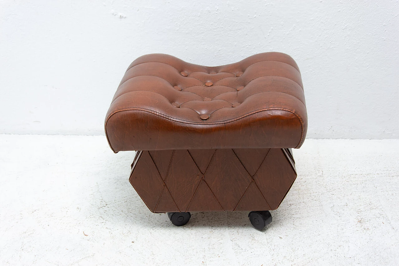 Leatherette stool with storage compartment, 1980s 14