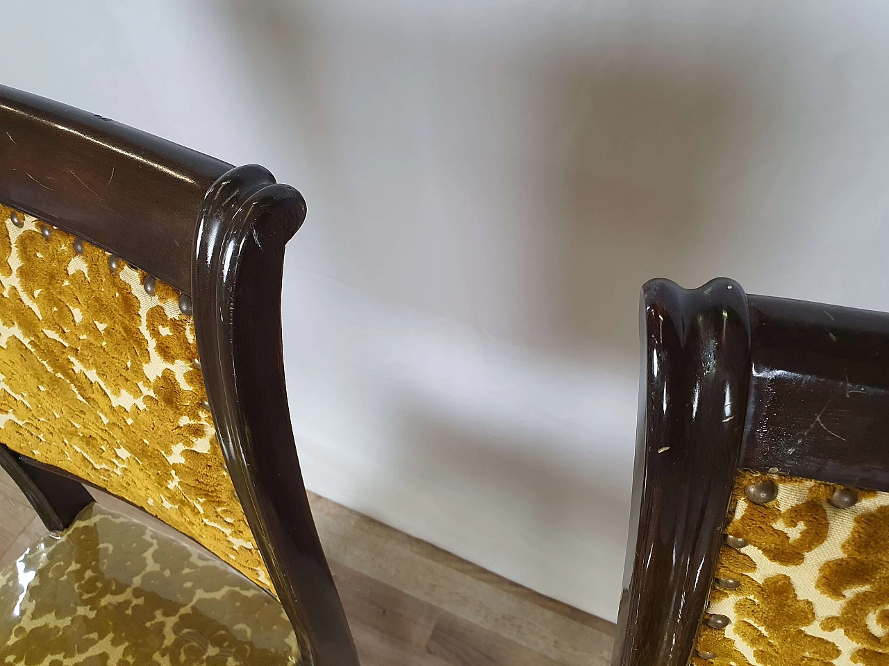 Pair of upholstered chairs in Empire style, 1950s 8