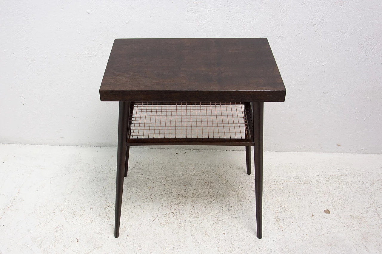 Dark oak table by Dřevopodnik Holešov, 1960s 6