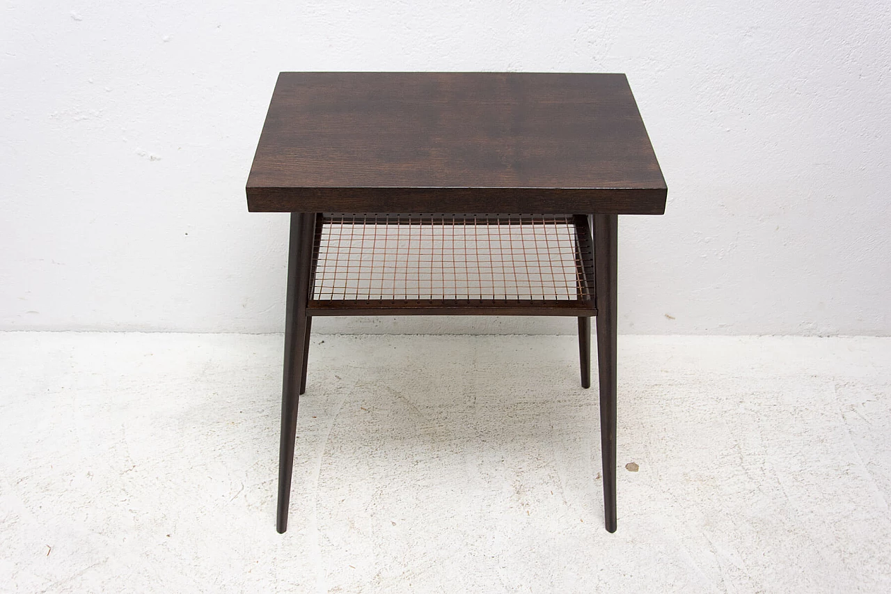 Dark oak table by Dřevopodnik Holešov, 1960s 13