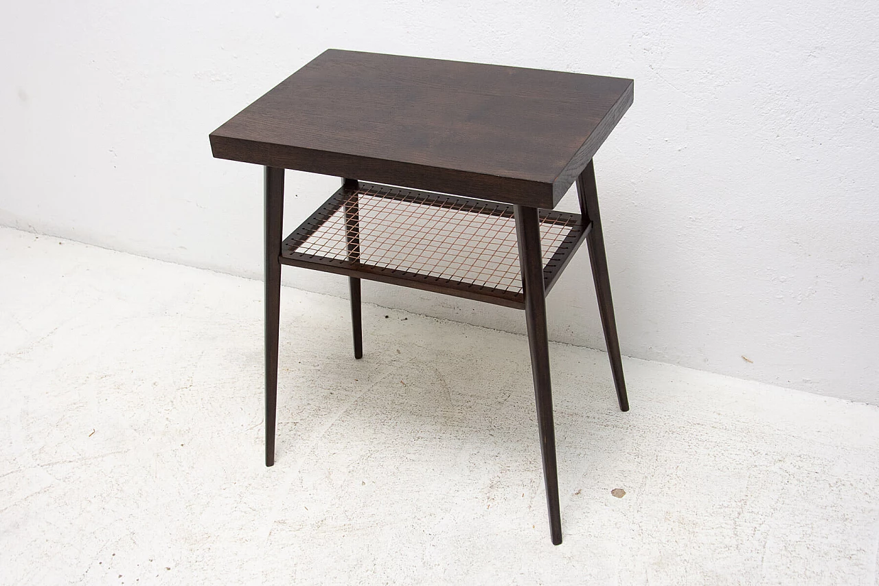 Dark oak table by Dřevopodnik Holešov, 1960s 14