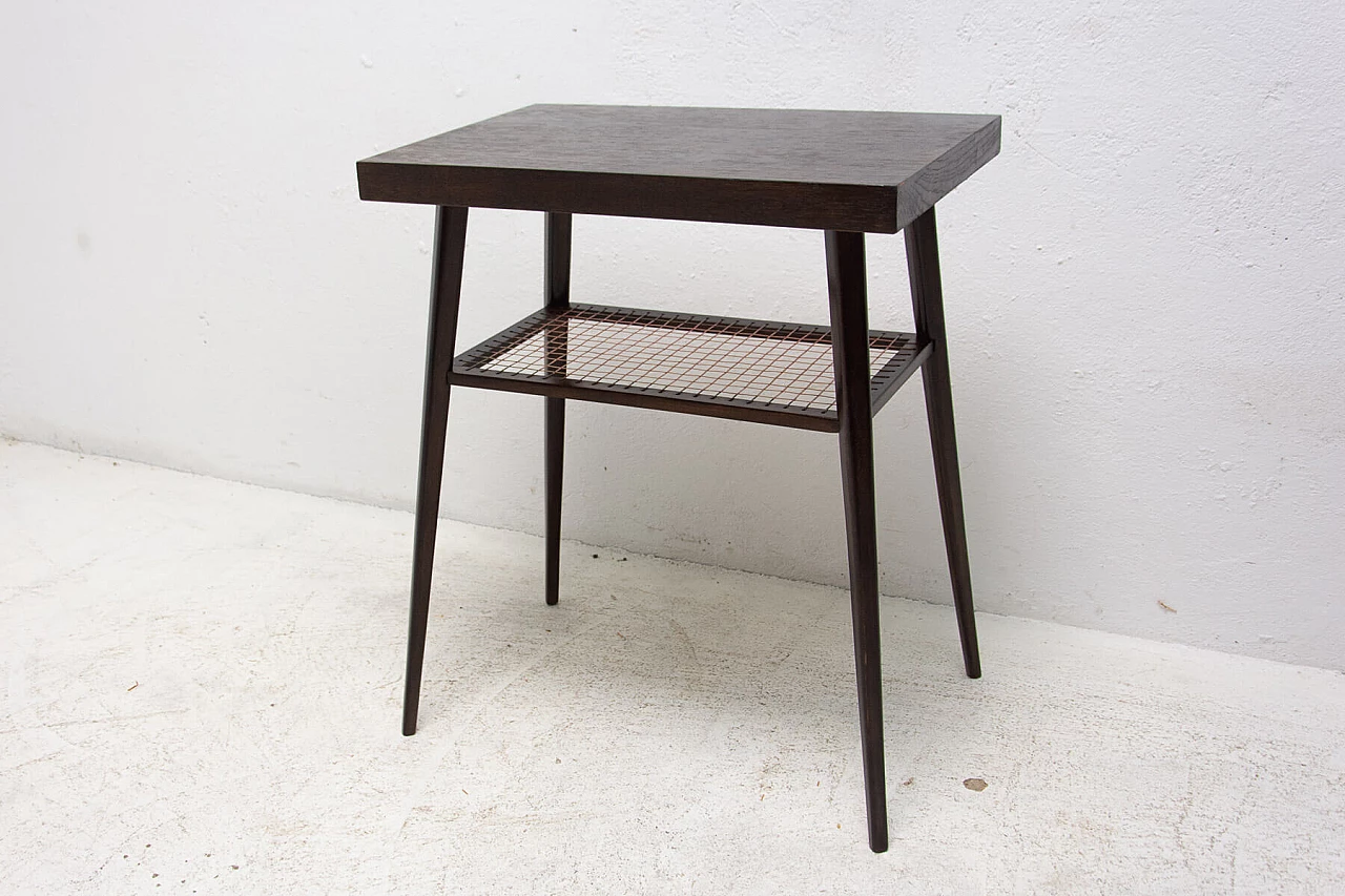 Dark oak table by Dřevopodnik Holešov, 1960s 15