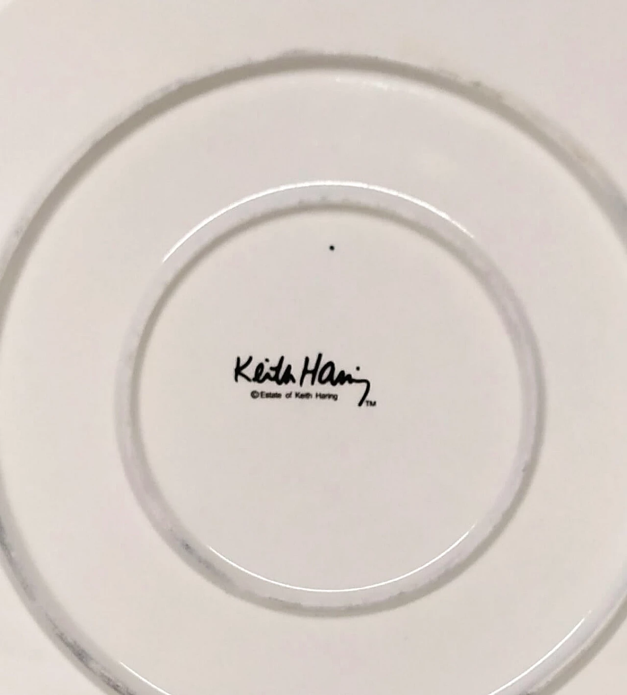 Coppia di piatti in ceramica di Keith Haring, anni '90 5