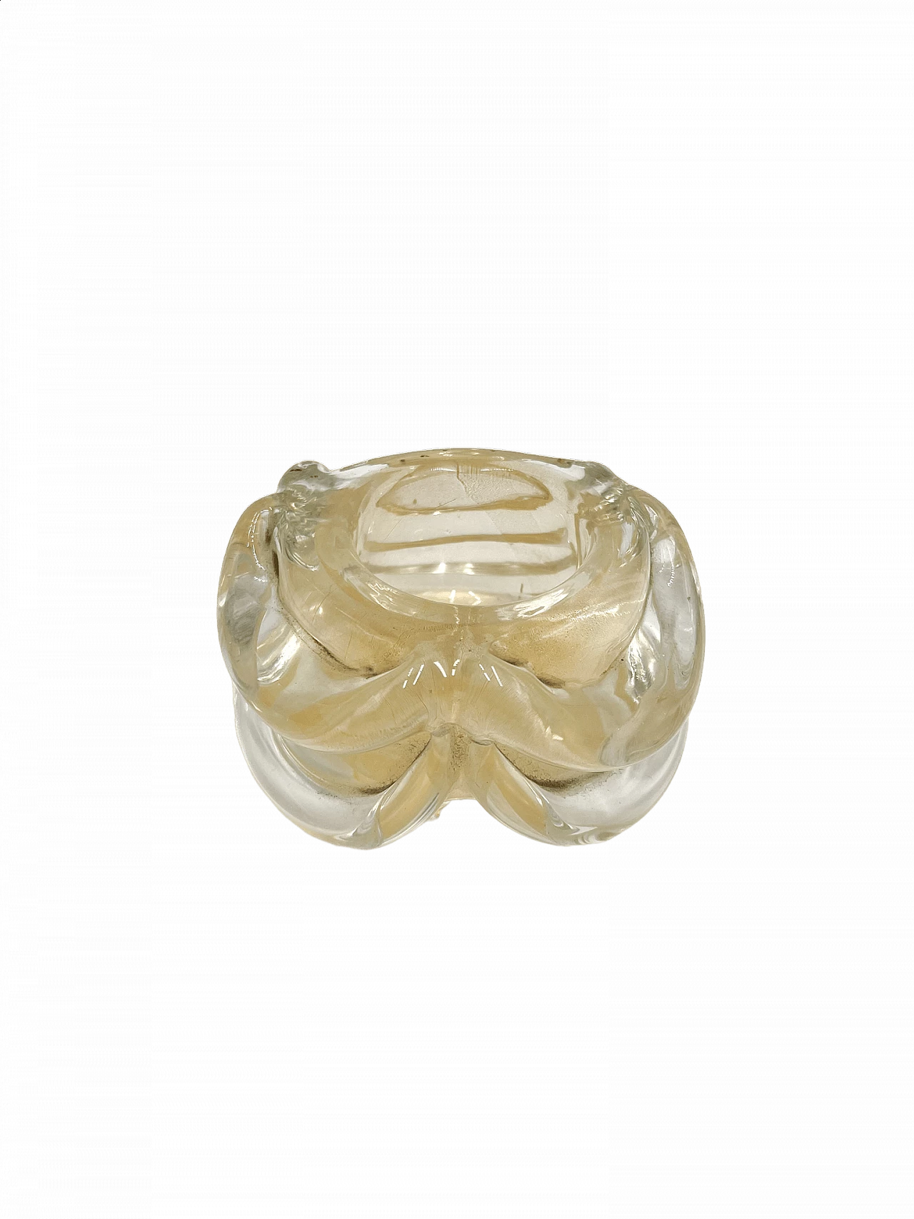 Golden Murano glass ashtray by Cenedese, 1960s 7