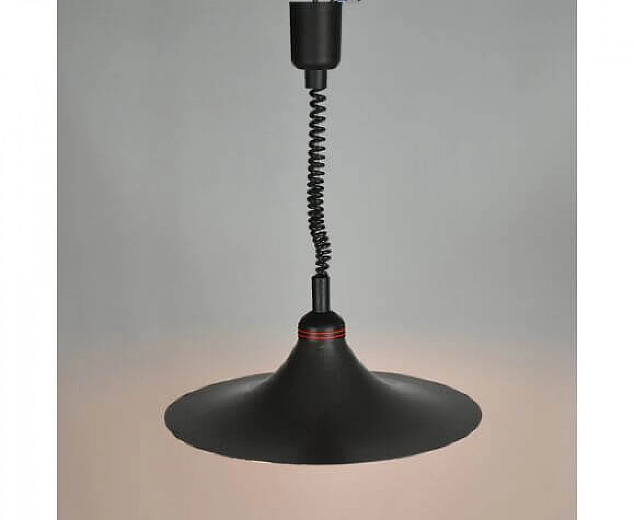 Black pendant lamp Kromer Leuchten, Germany 1980s high quality