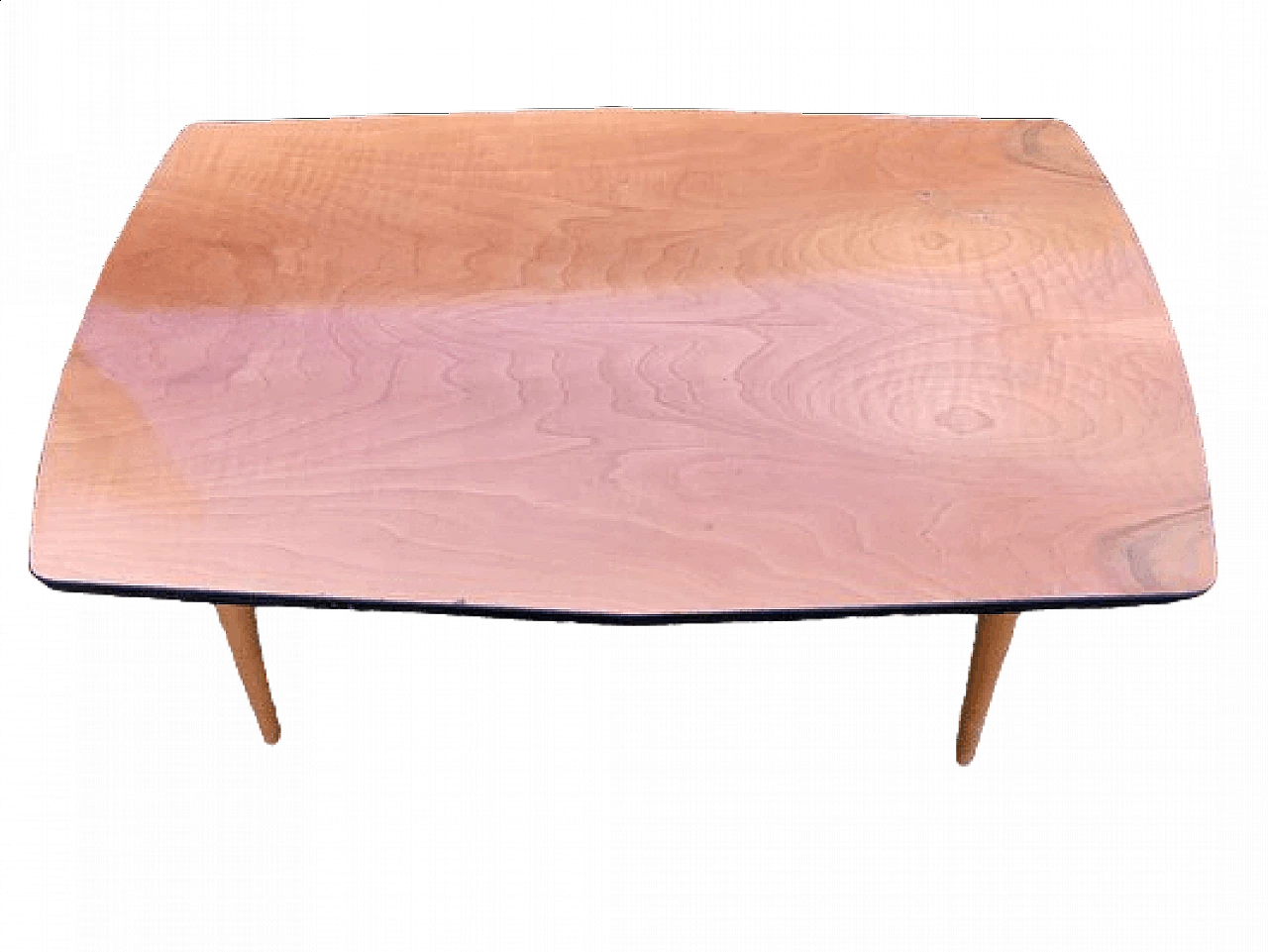 Rectangular beechwood side table, 1970s 4