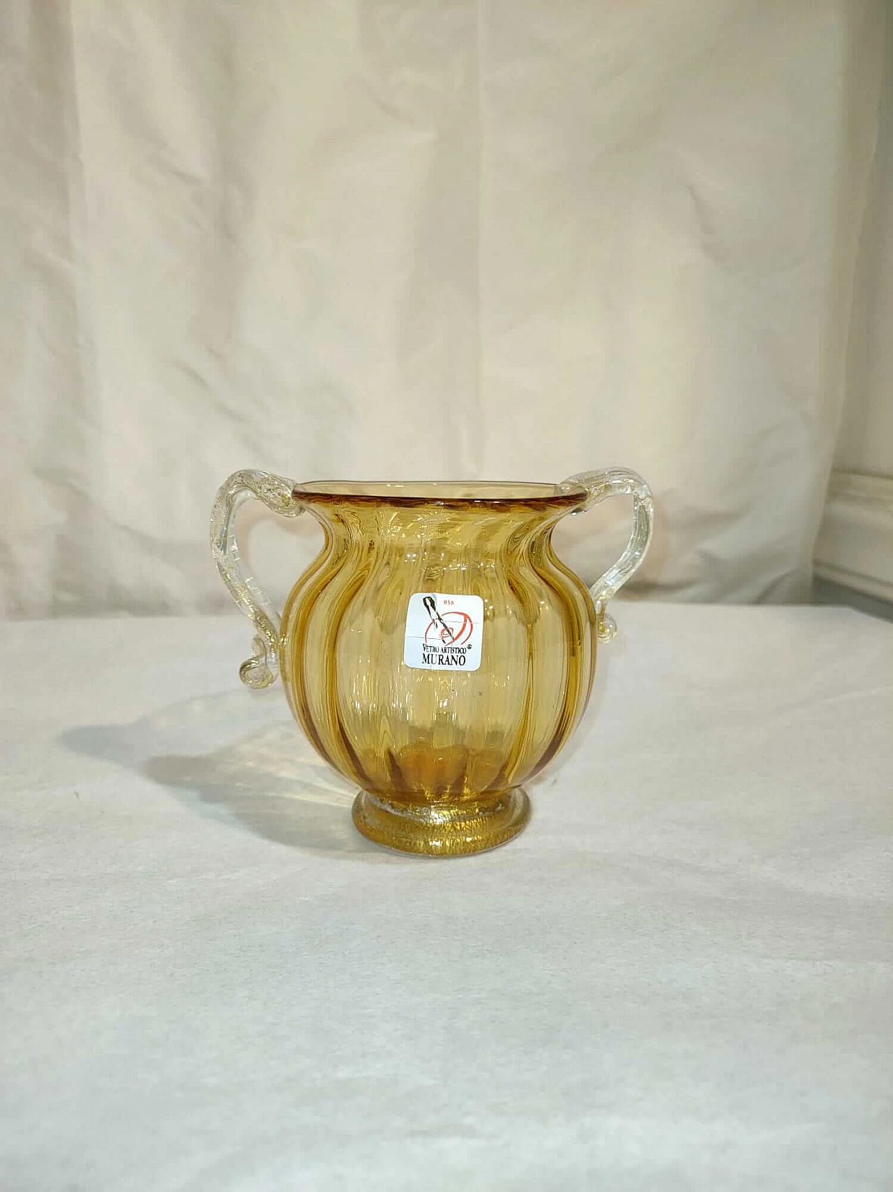 Yellow Murano glass vase by Fornace Formentello, 1980s 1