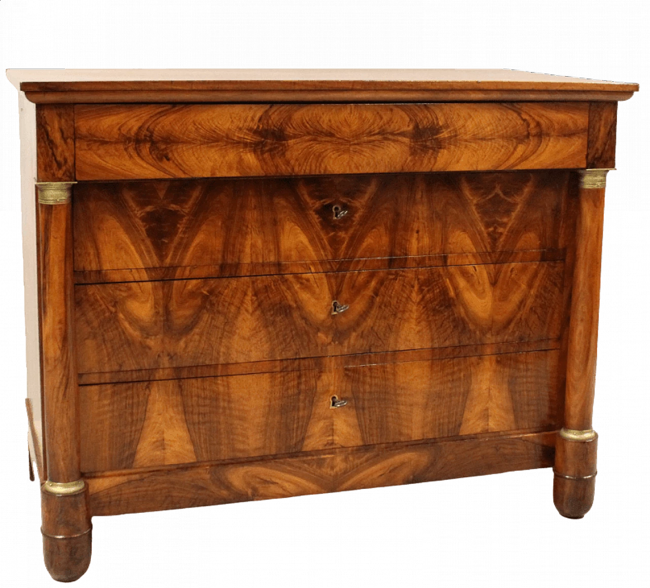 Empire chest of drawers in walnut, early 19th century 11