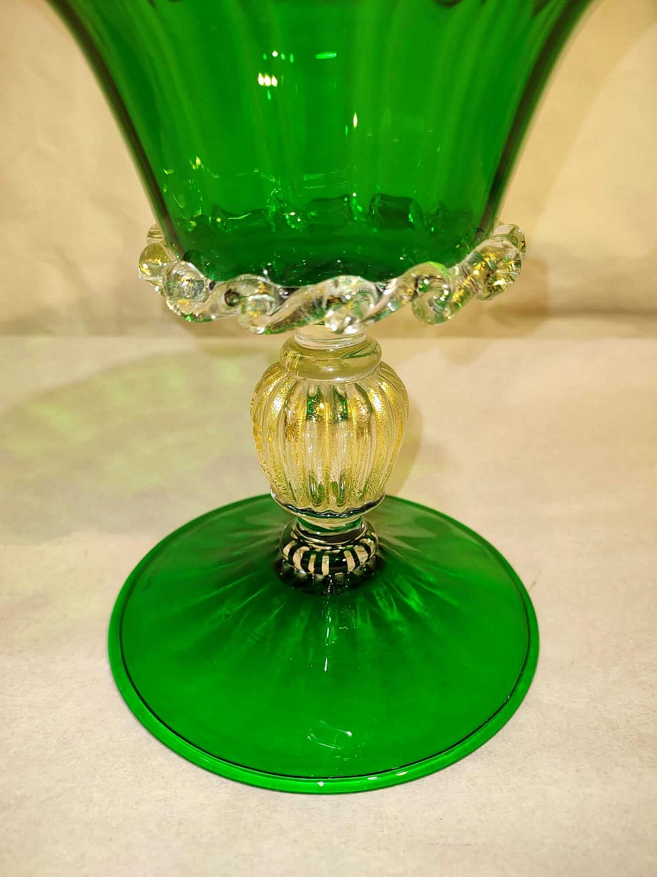 Murano blown glass chalice by Fornace Formentello, 1980s 5