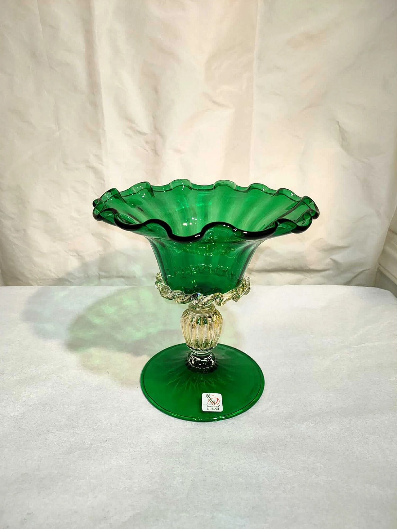 Murano blown glass chalice by Fornace Formentello, 1980s 7