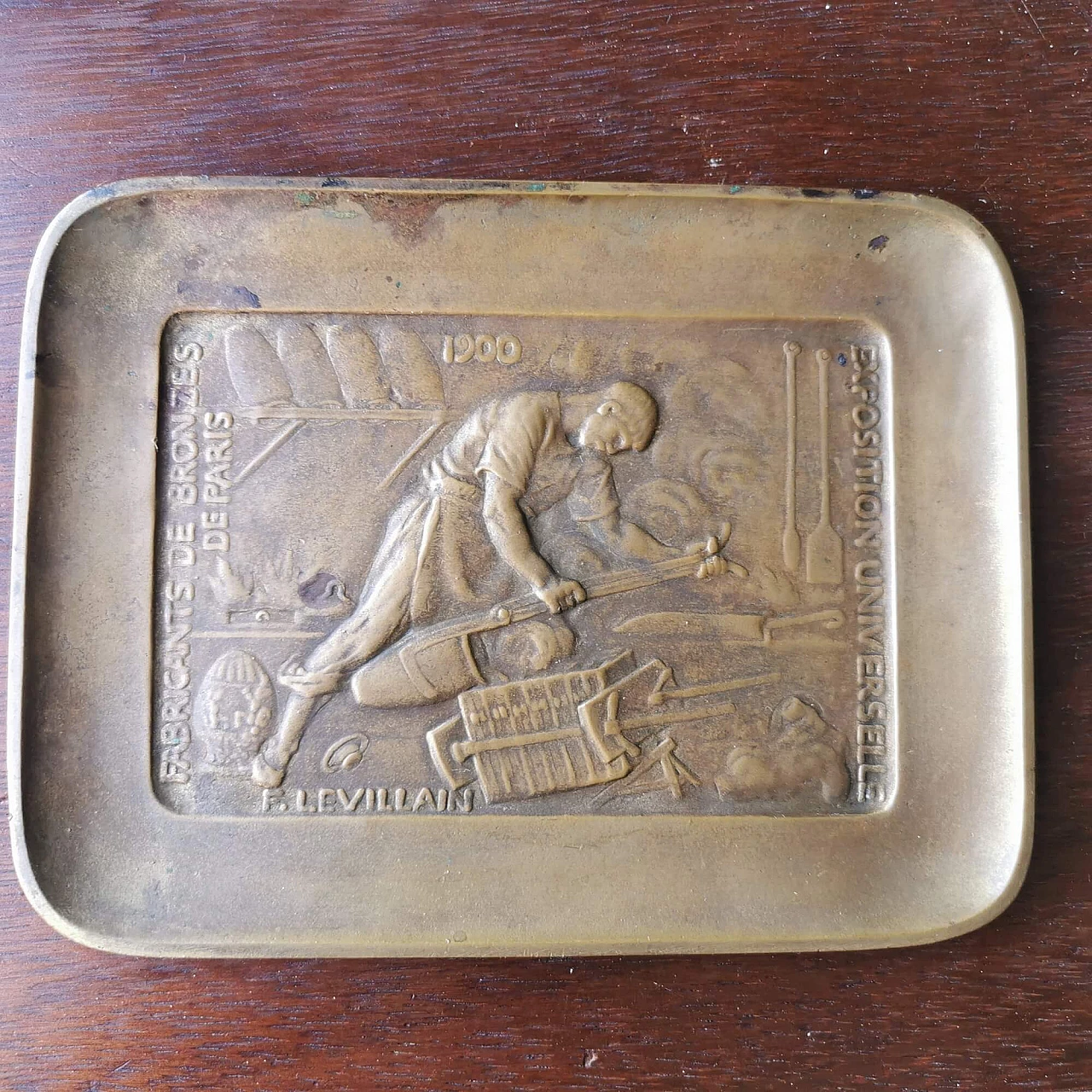 Bronze tray by Ferdinand Levillain, 1900 10