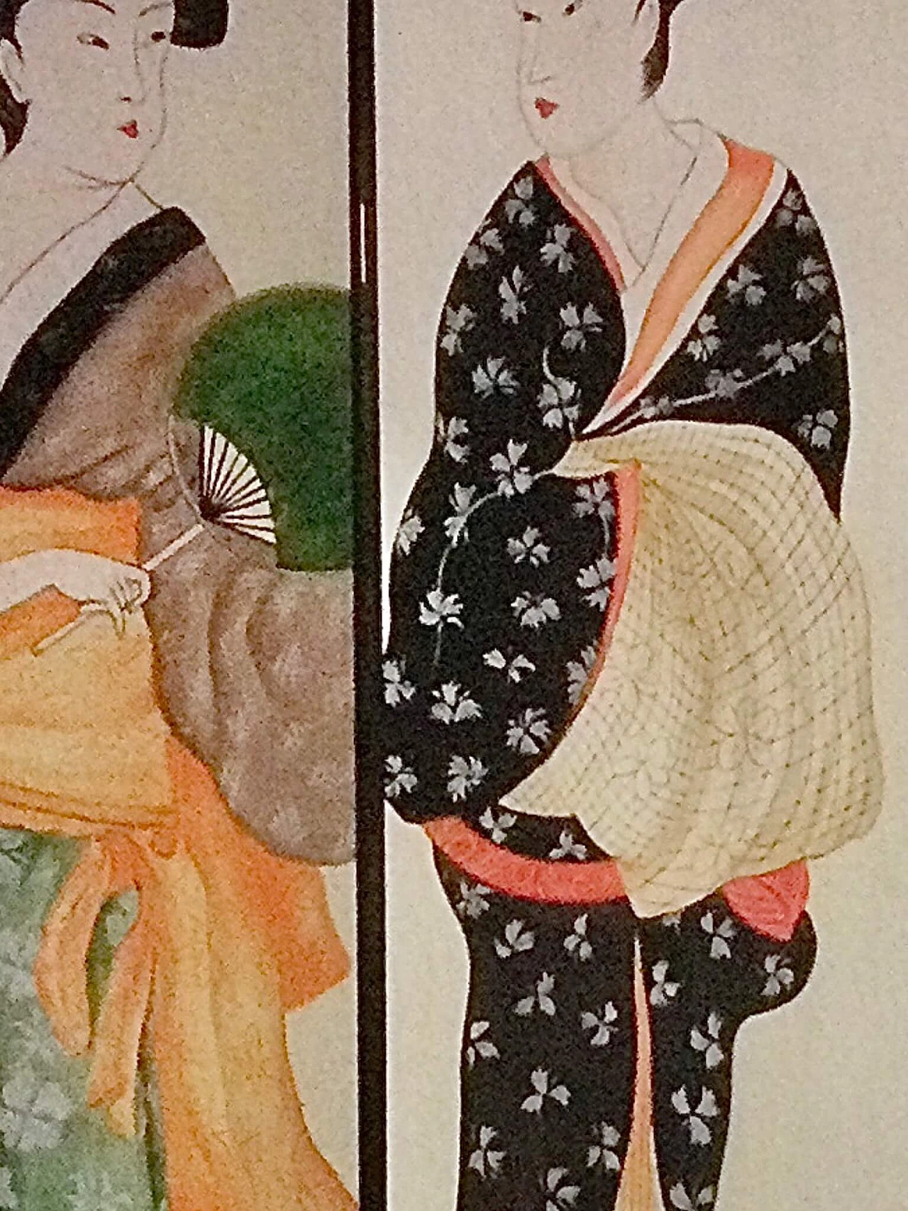 Three-door screen with painted geishas 2