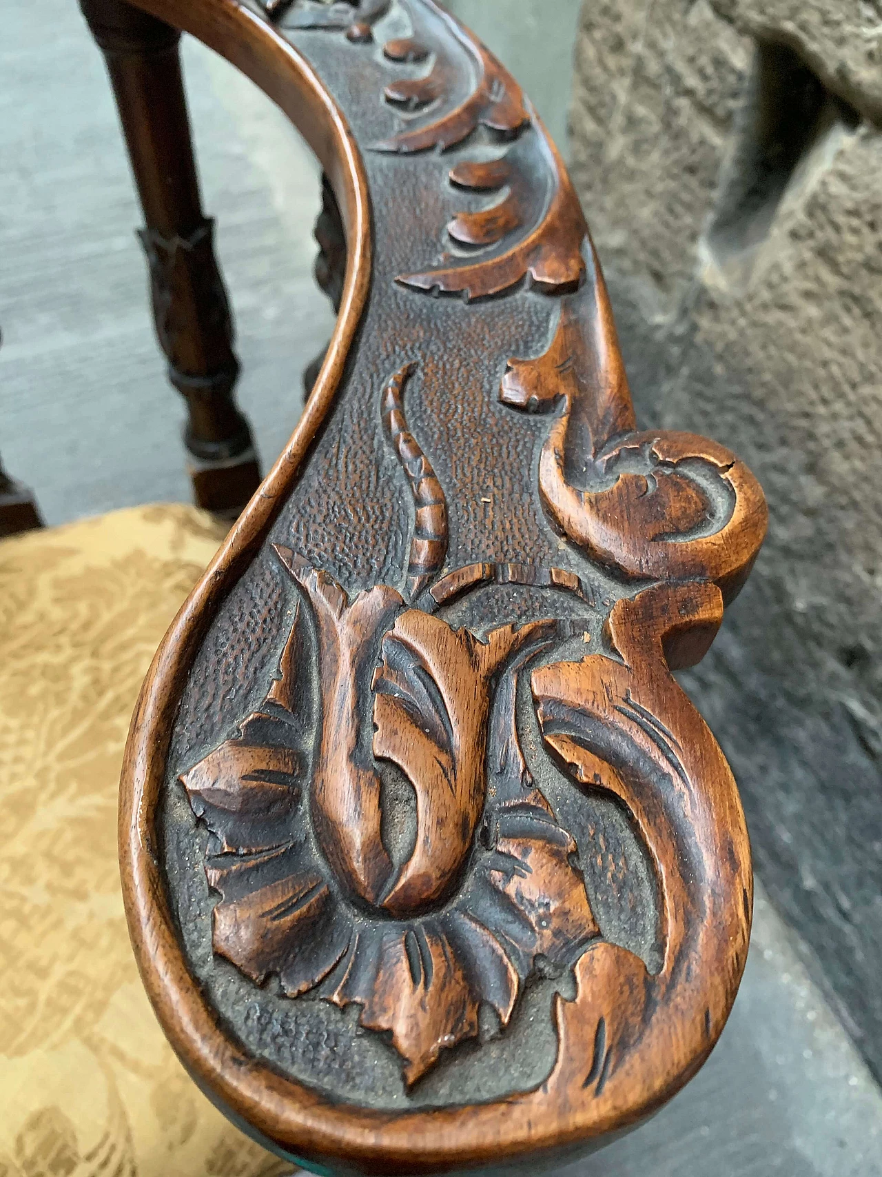 Renaissance style corner chair with carvings, 19th century 2