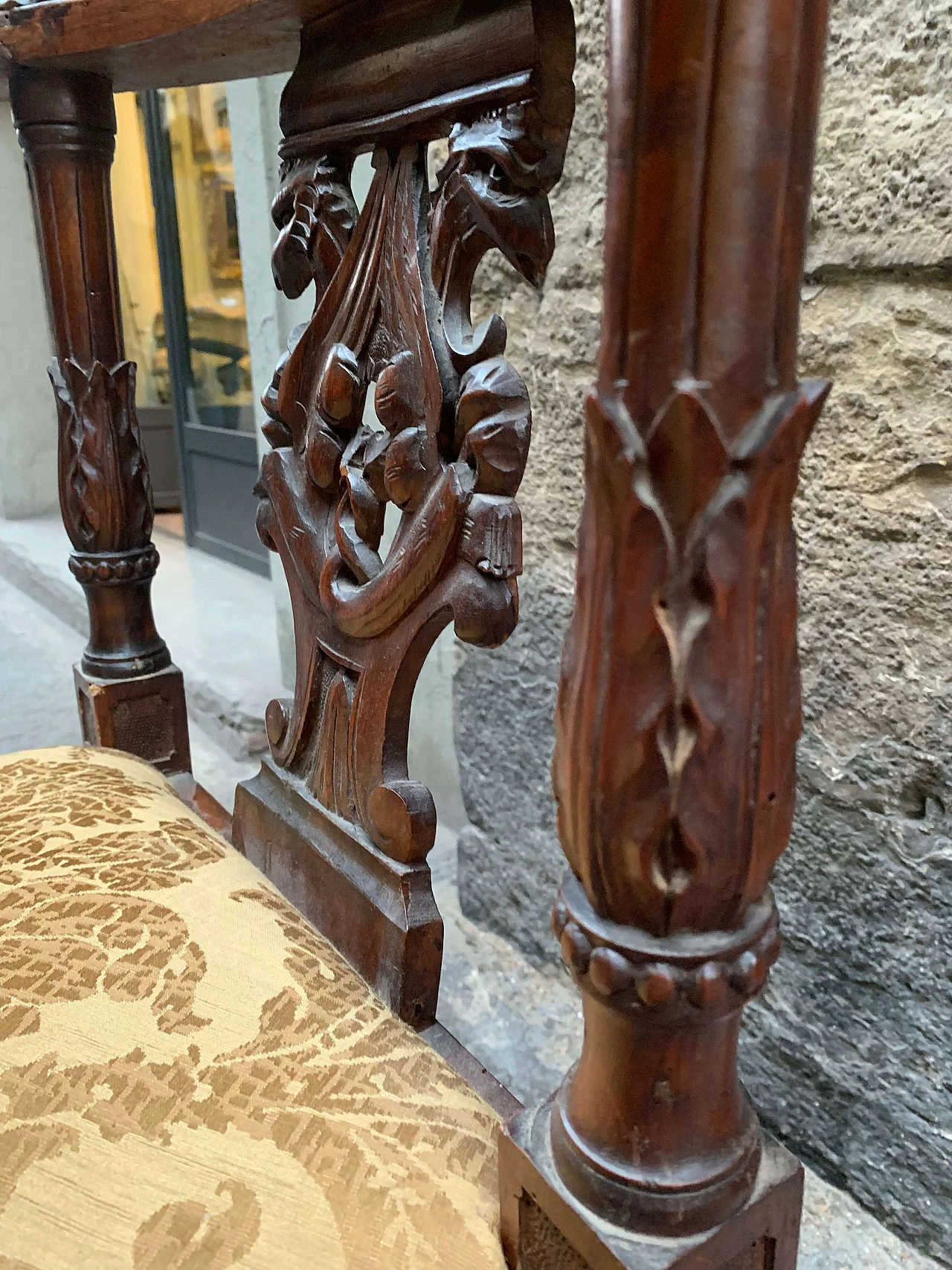 Renaissance style corner chair with carvings, 19th century 10