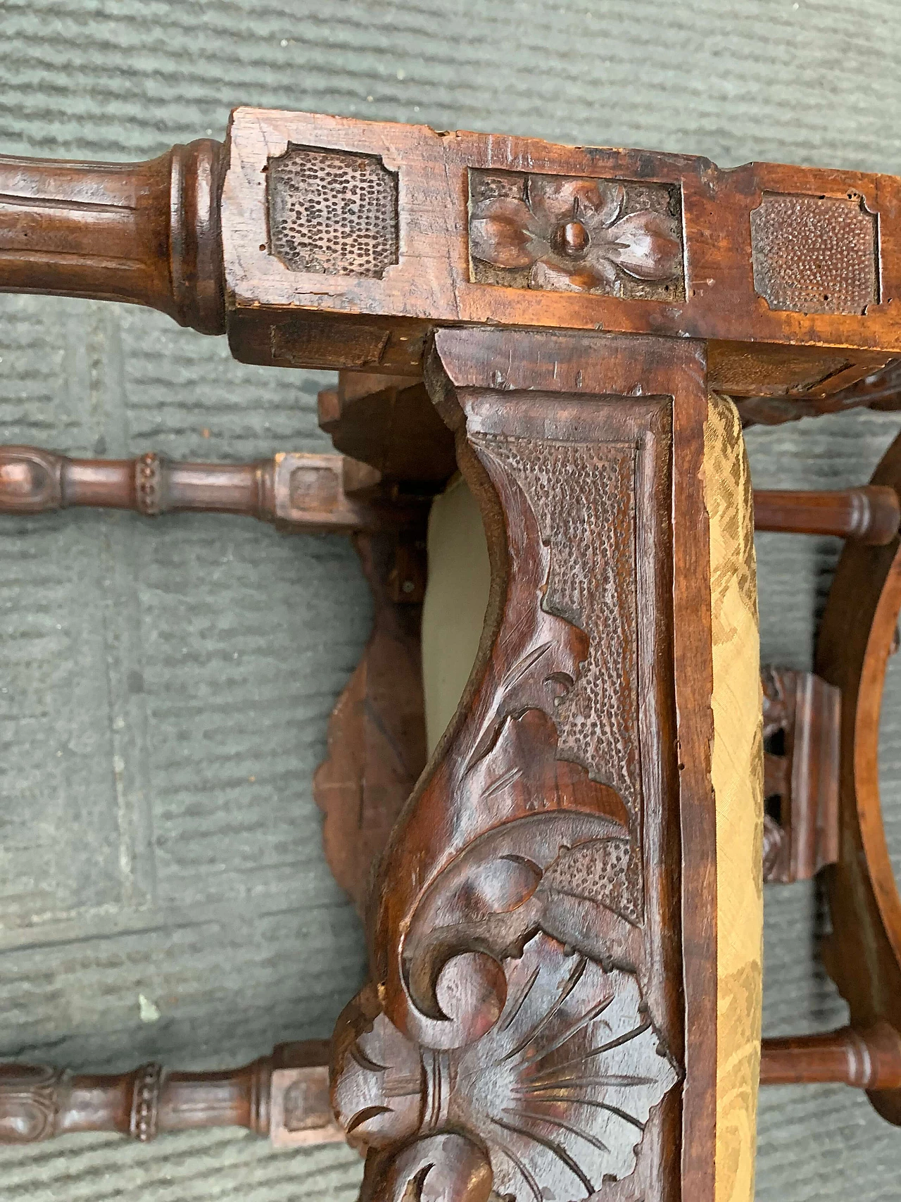 Renaissance style corner chair with carvings, 19th century 13