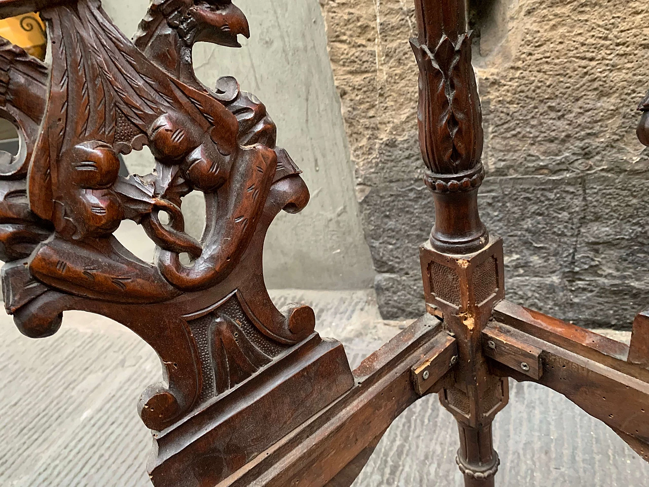 Renaissance style corner chair with carvings, 19th century 21