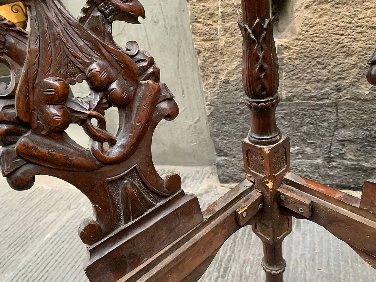 Renaissance style corner chair with carvings, 19th century 22