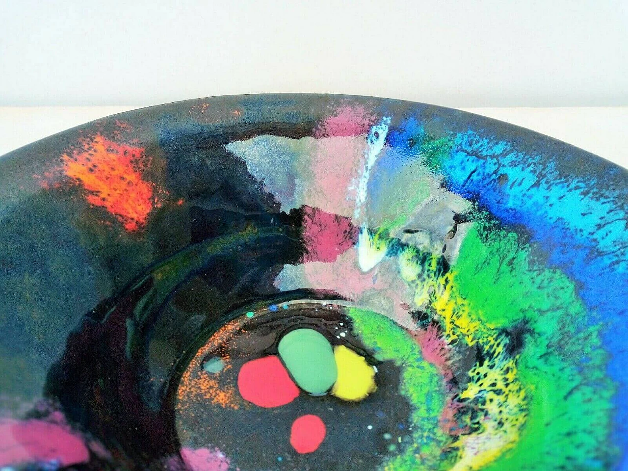 Multicoloured enamelled copper bowl by Paolo De Poli, 1955 7