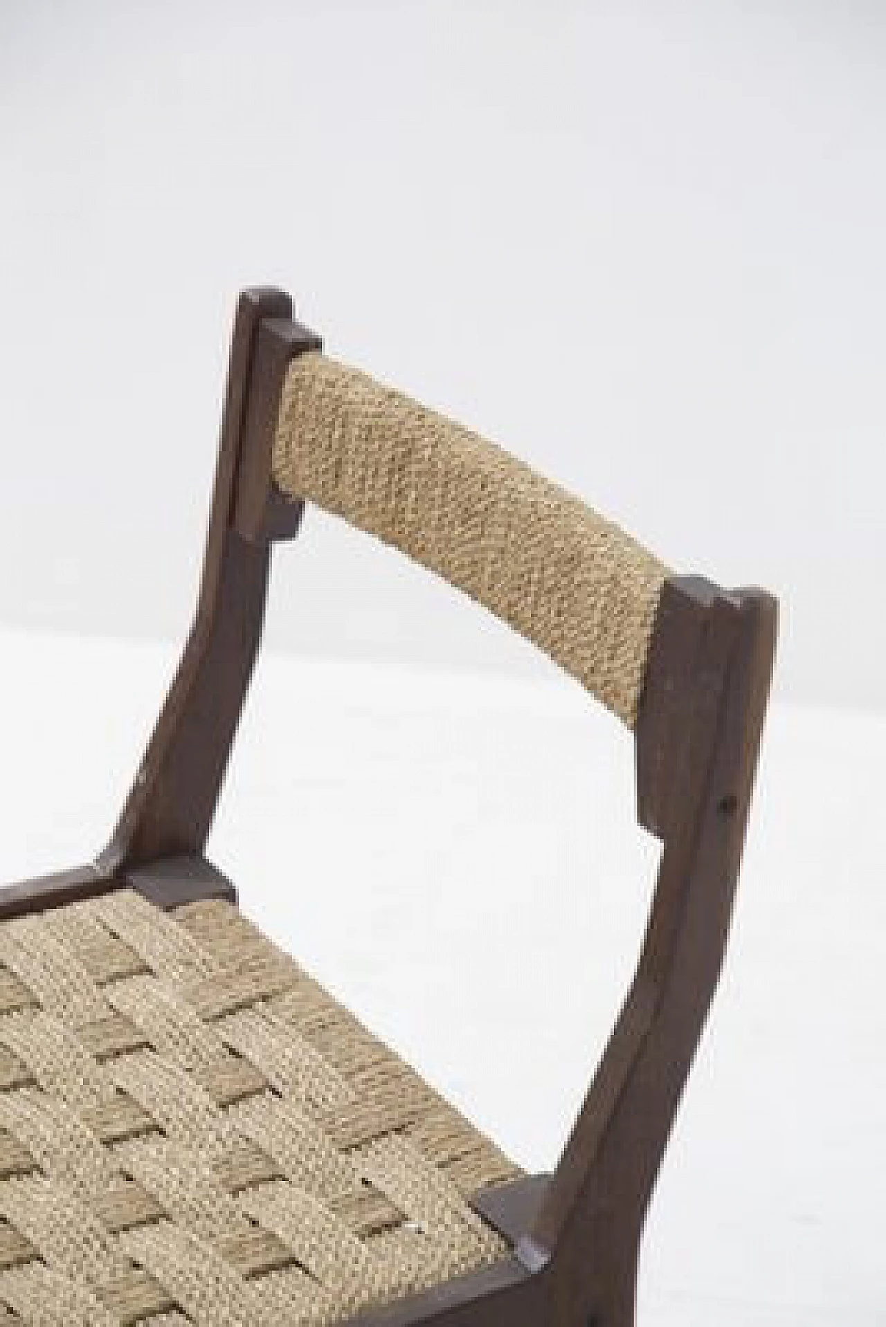 4 Wooden chairs with straw seat by Carlo Santi for Arform, 1950s 3