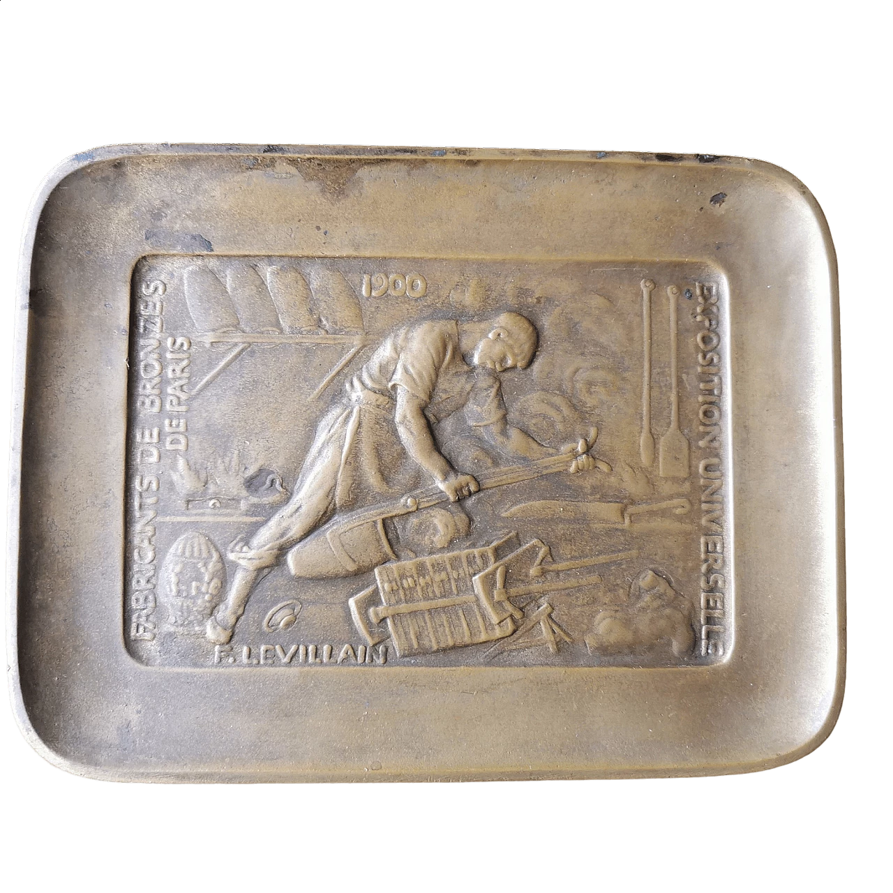 Bronze tray by Ferdinand Levillain, 1900 11