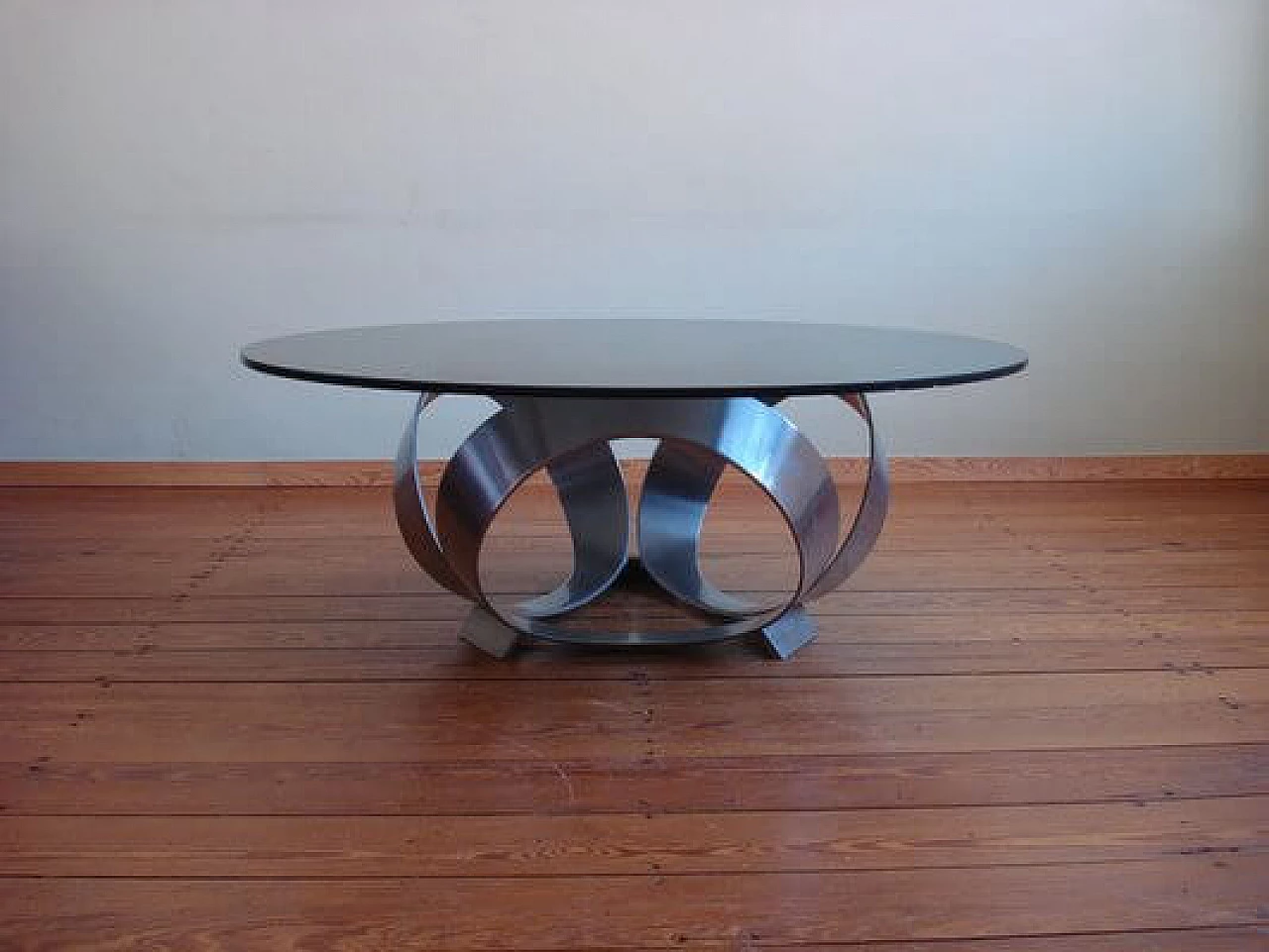 Aluminum and glass side table by Knut Hesterberg, 1960s 1