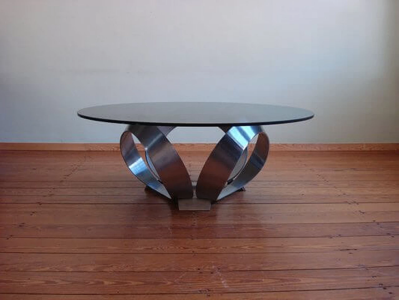 Aluminum and glass side table by Knut Hesterberg, 1960s 2