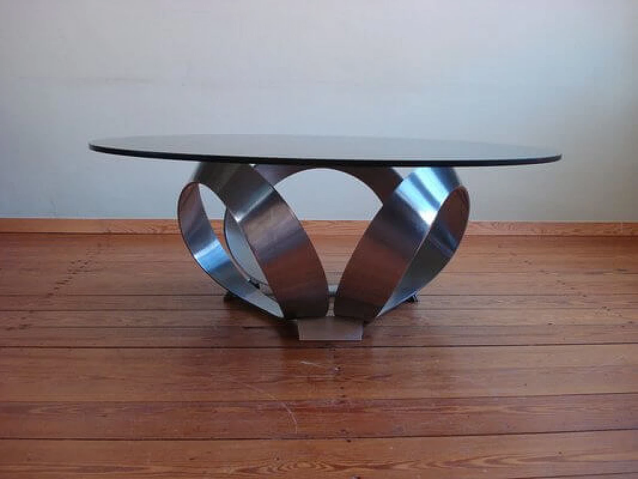 Aluminum and glass side table by Knut Hesterberg, 1960s 3