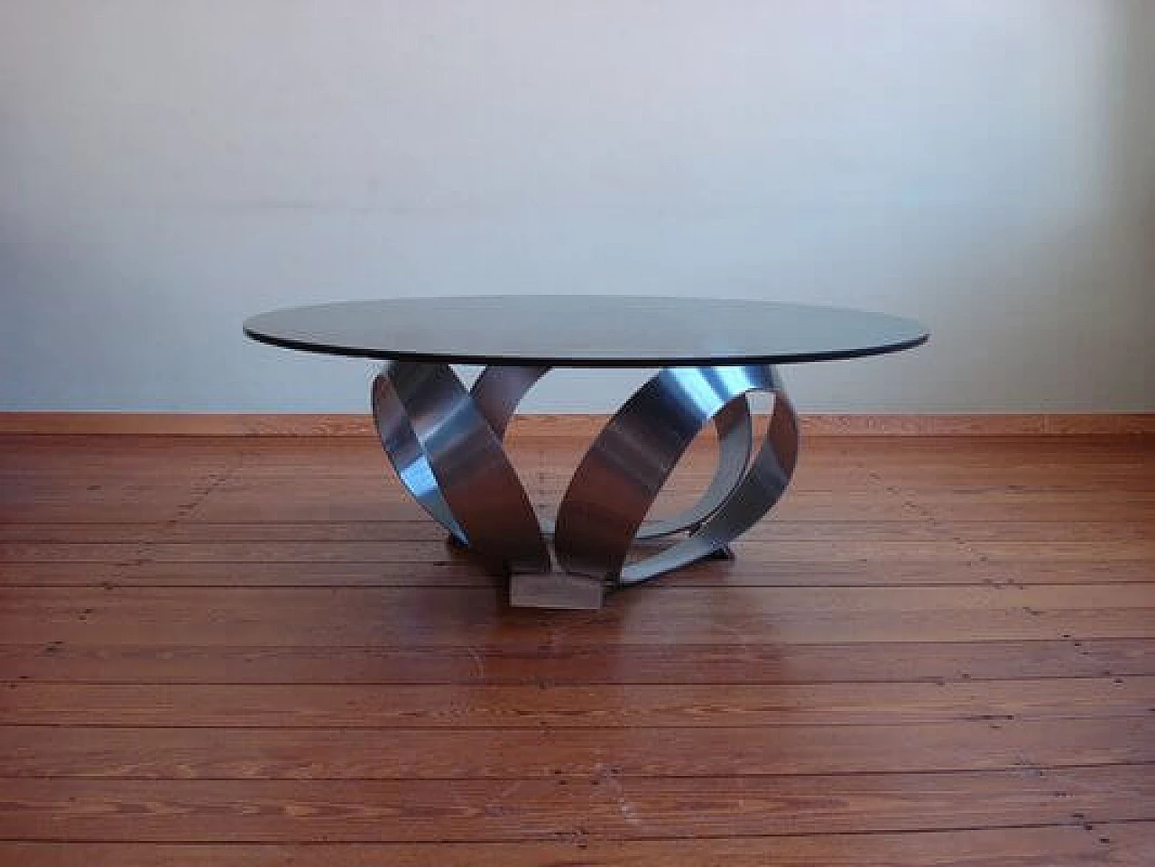 Aluminum and glass side table by Knut Hesterberg, 1960s 5