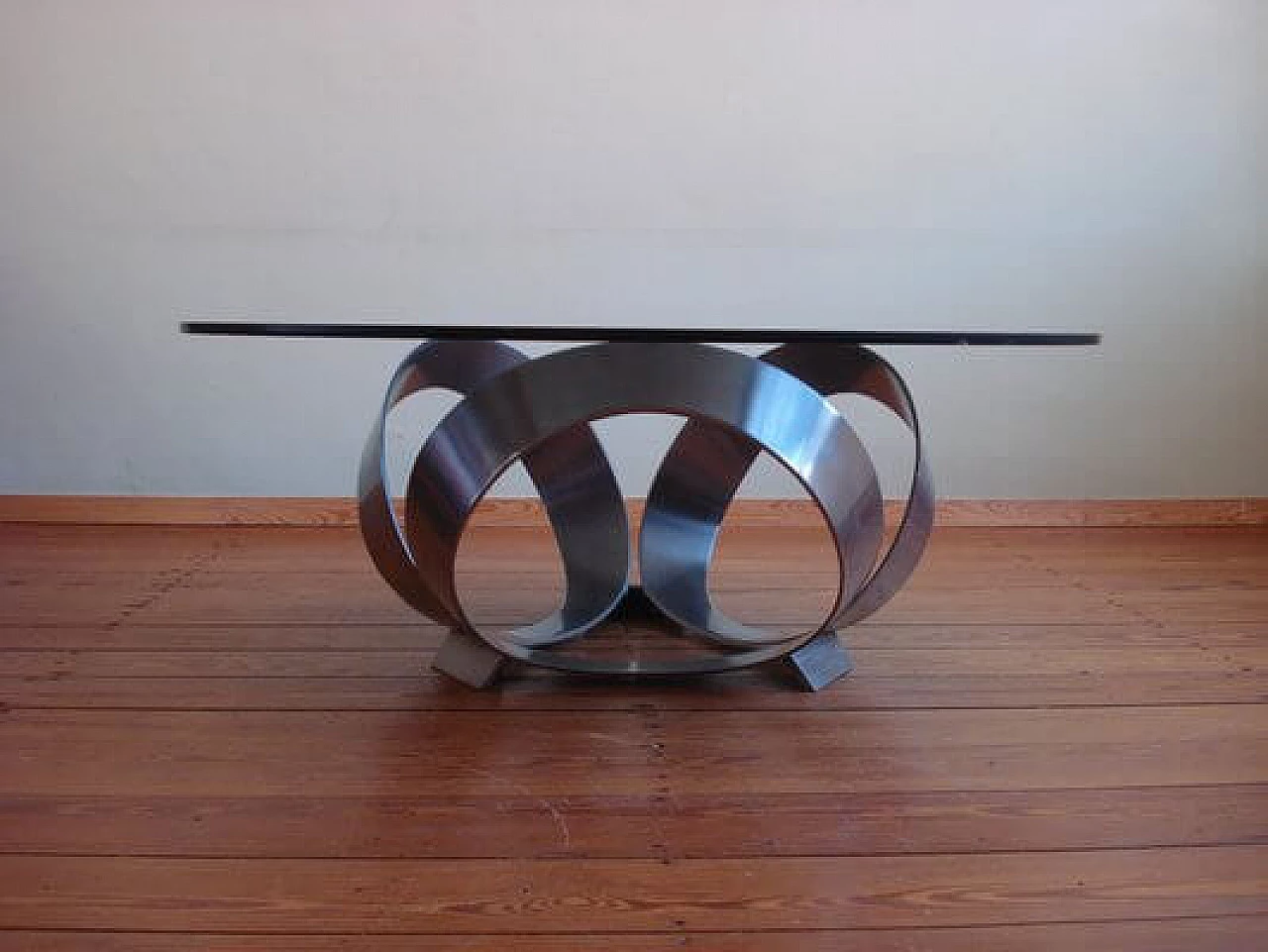 Aluminum and glass side table by Knut Hesterberg, 1960s 6
