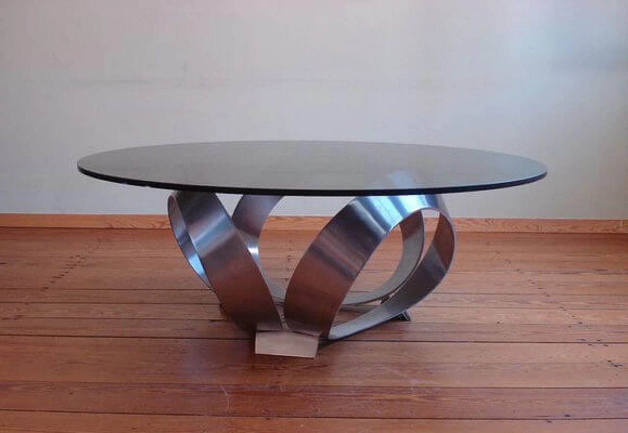 Aluminum and glass side table by Knut Hesterberg, 1960s 7