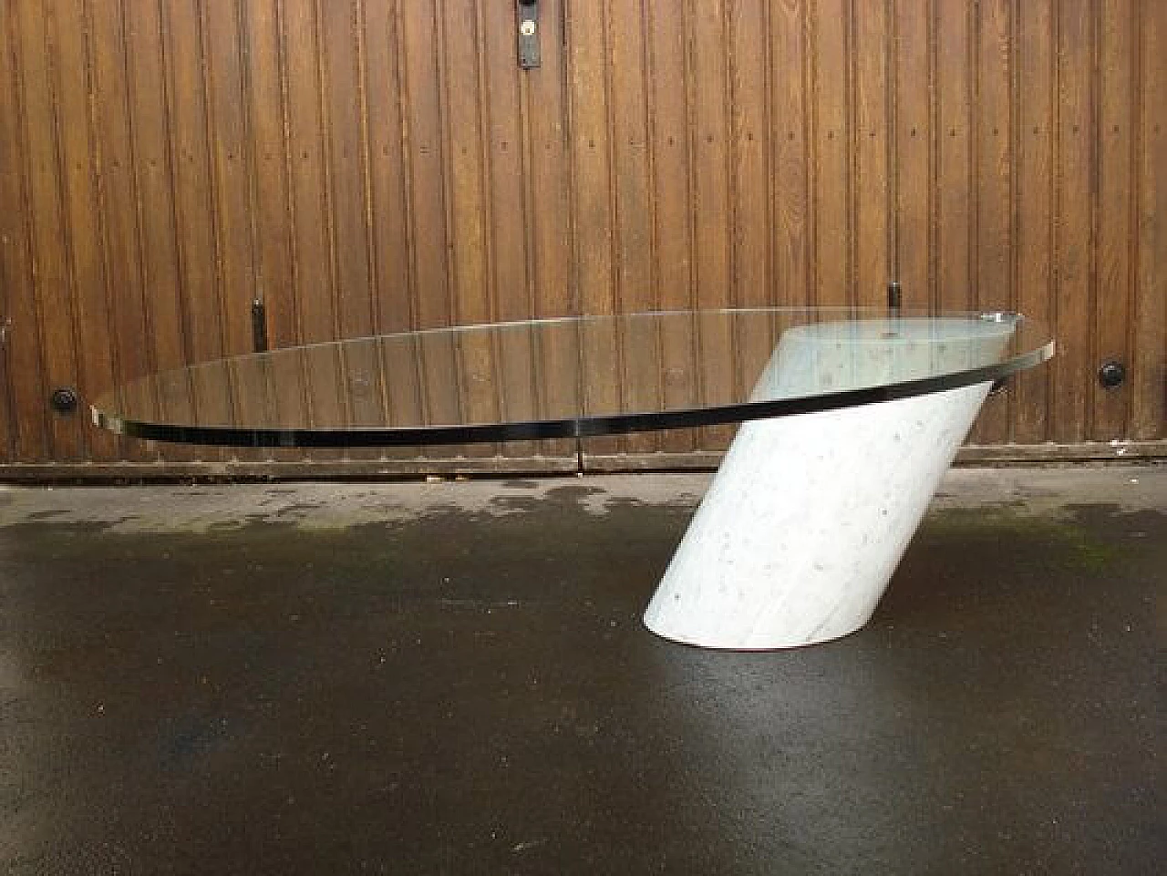 Marble and glass coffee table K1000 attributed to Ronald Schmitt, 1970s 2