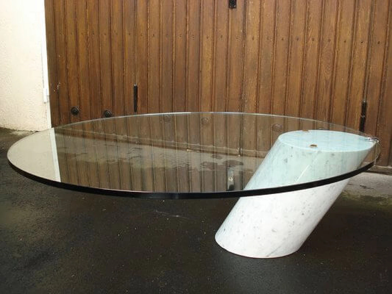 Marble and glass coffee table K1000 attributed to Ronald Schmitt, 1970s 3