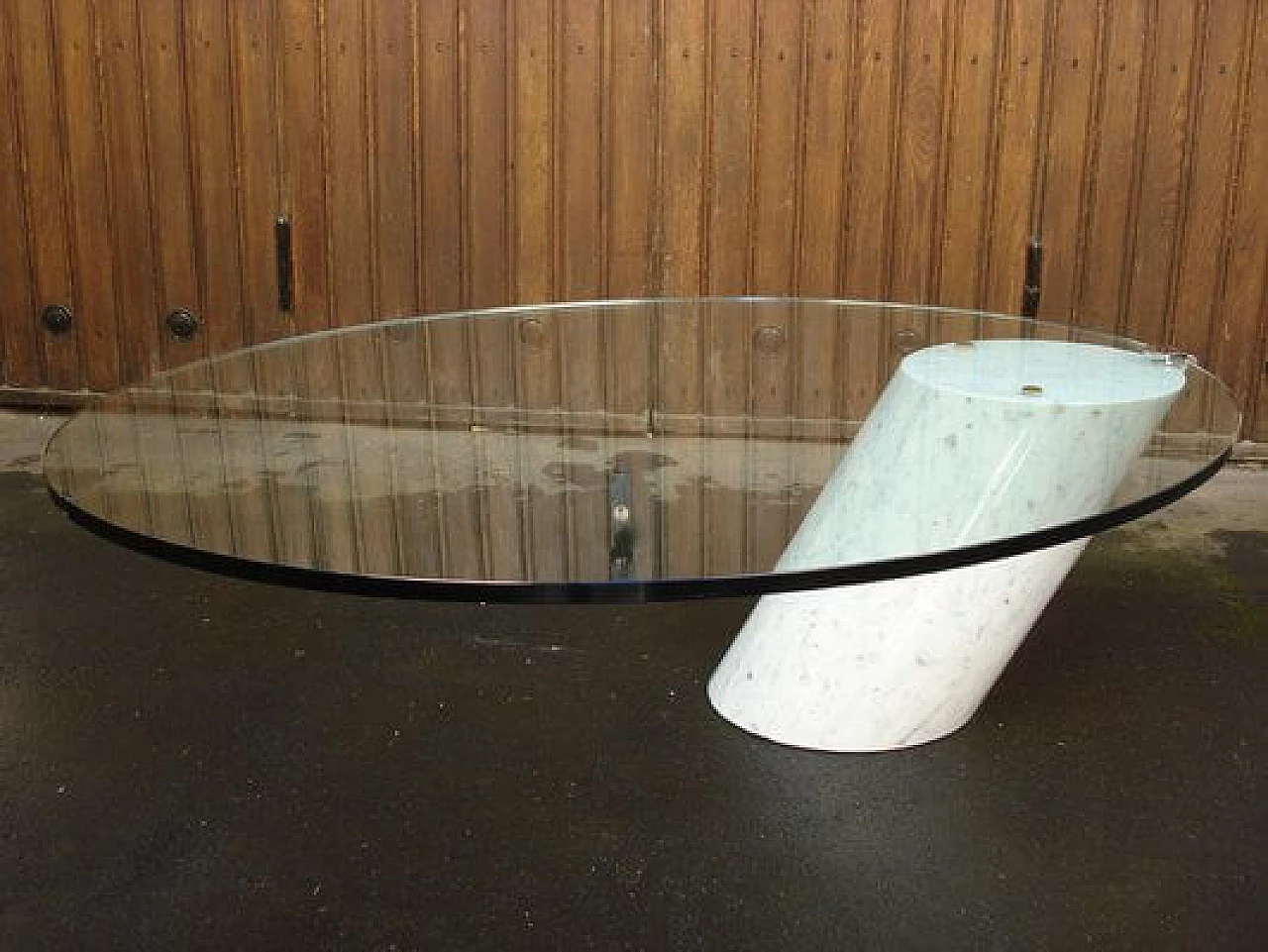 Marble and glass coffee table K1000 attributed to Ronald Schmitt, 1970s 4